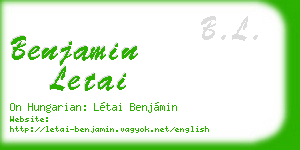 benjamin letai business card
